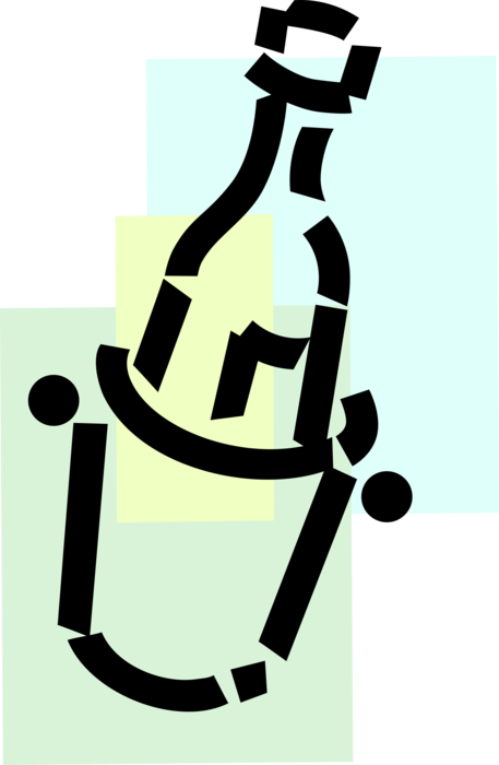 Vector Illustration Of Champagne Carbonated Sparkling - Illustration (457x700), Png Download