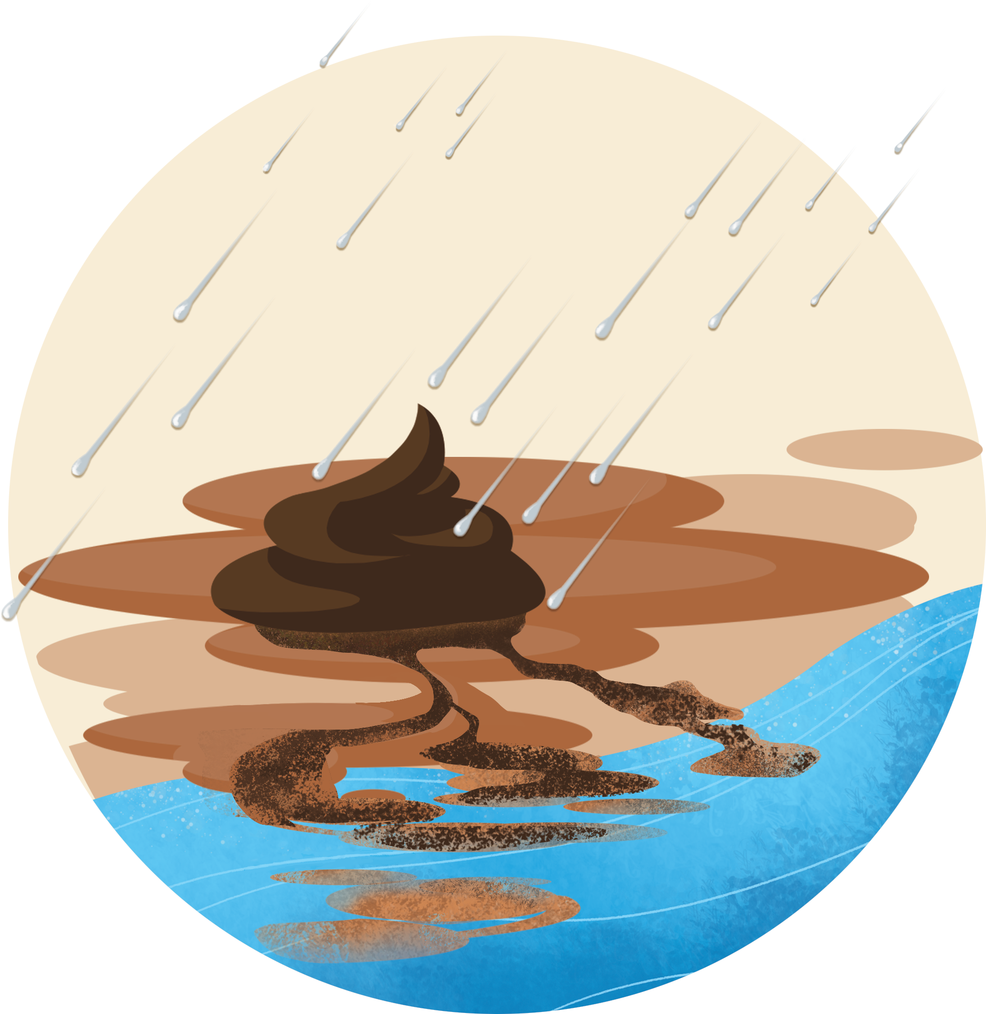 2a Rain On Poos Goes Into River Poo - River (2250x2250), Png Download