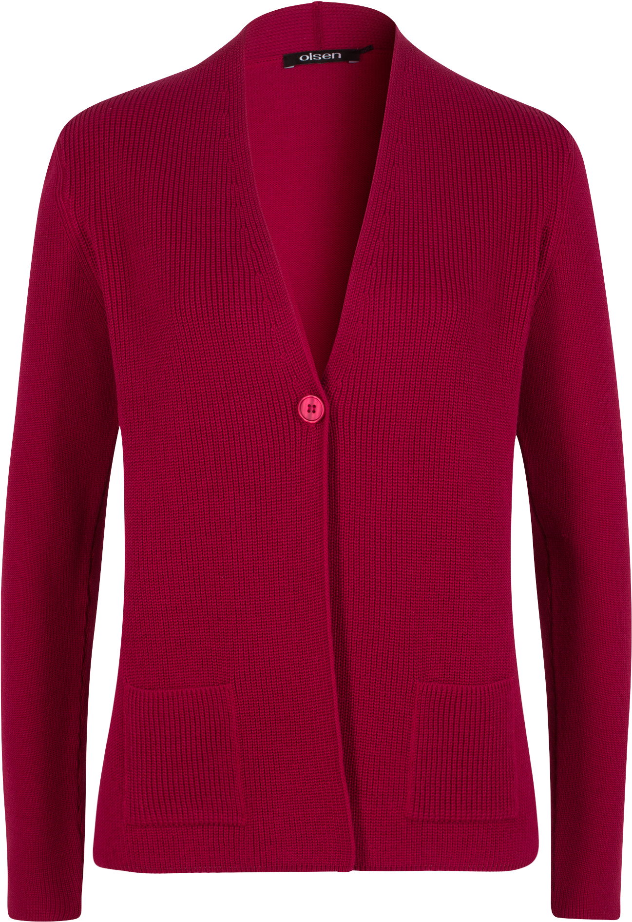 Cardigan Cotton Blend - Olsen Grey Knit Cardigan Colour: Grey Melange, Size: (1652x1990), Png Download