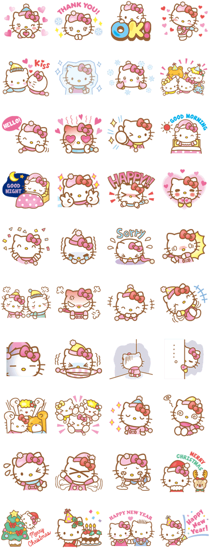 Hello Kitty Animated Stickers - Hello Kitty (420x1121), Png Download