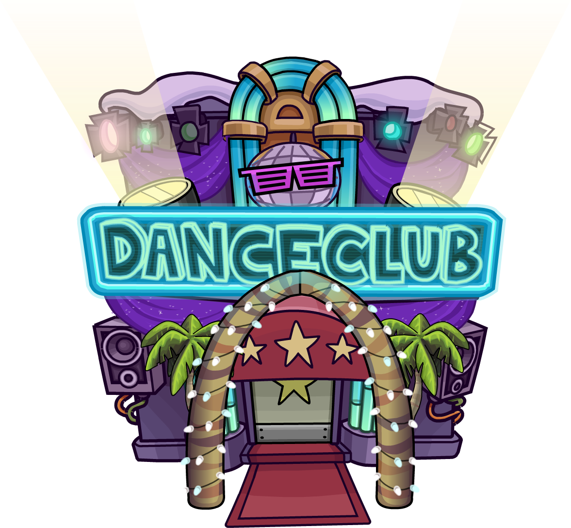 Fashion Festival Dance Club Exterior - Cartoon (1177x1087), Png Download