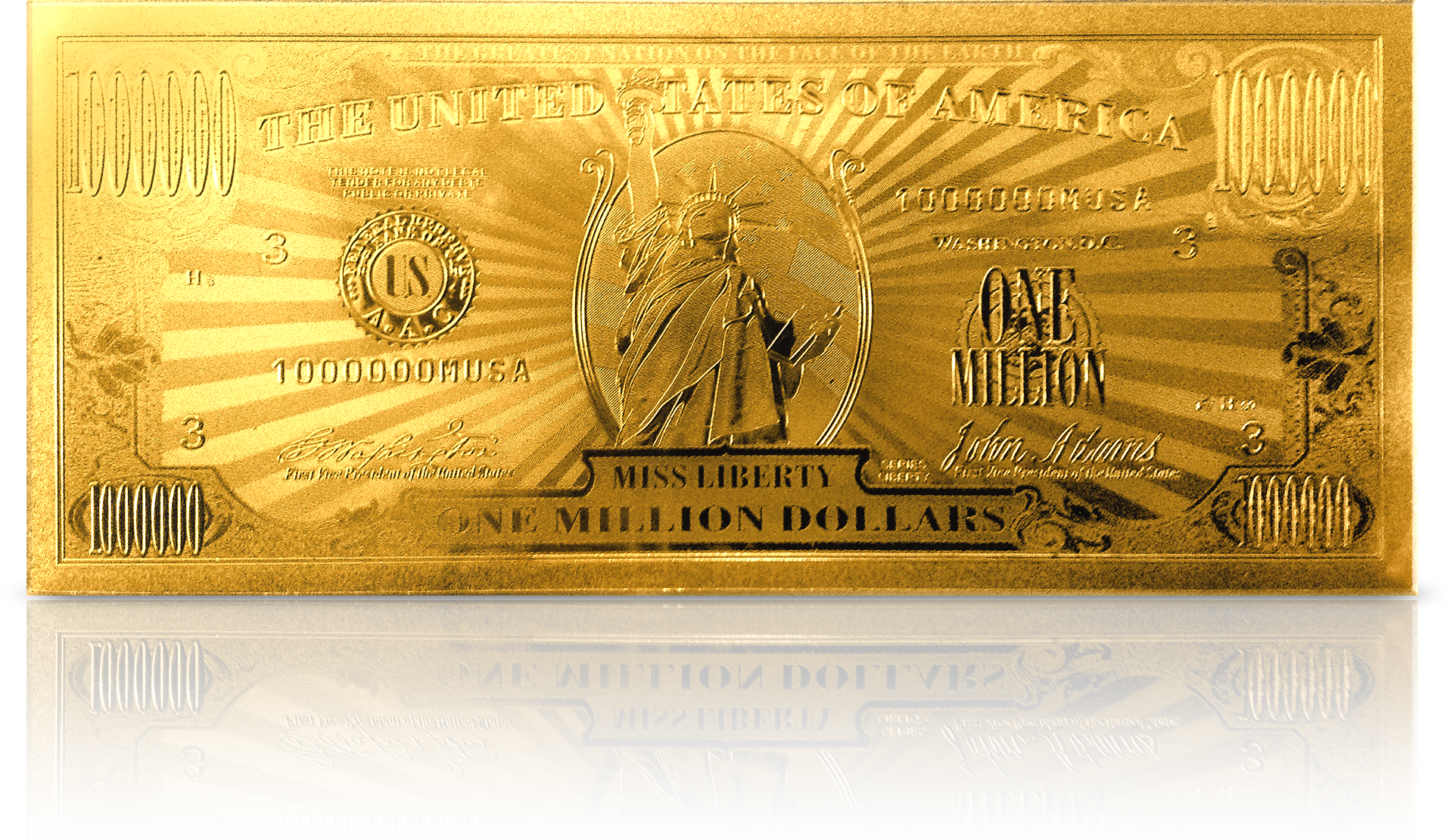 1000 золота в долларах. 1 Миллион долларов Золотая купюра. Золотая банкнота 1000000 долларов. Золотая купюра милион доларов. Золотая долларовая купюра.