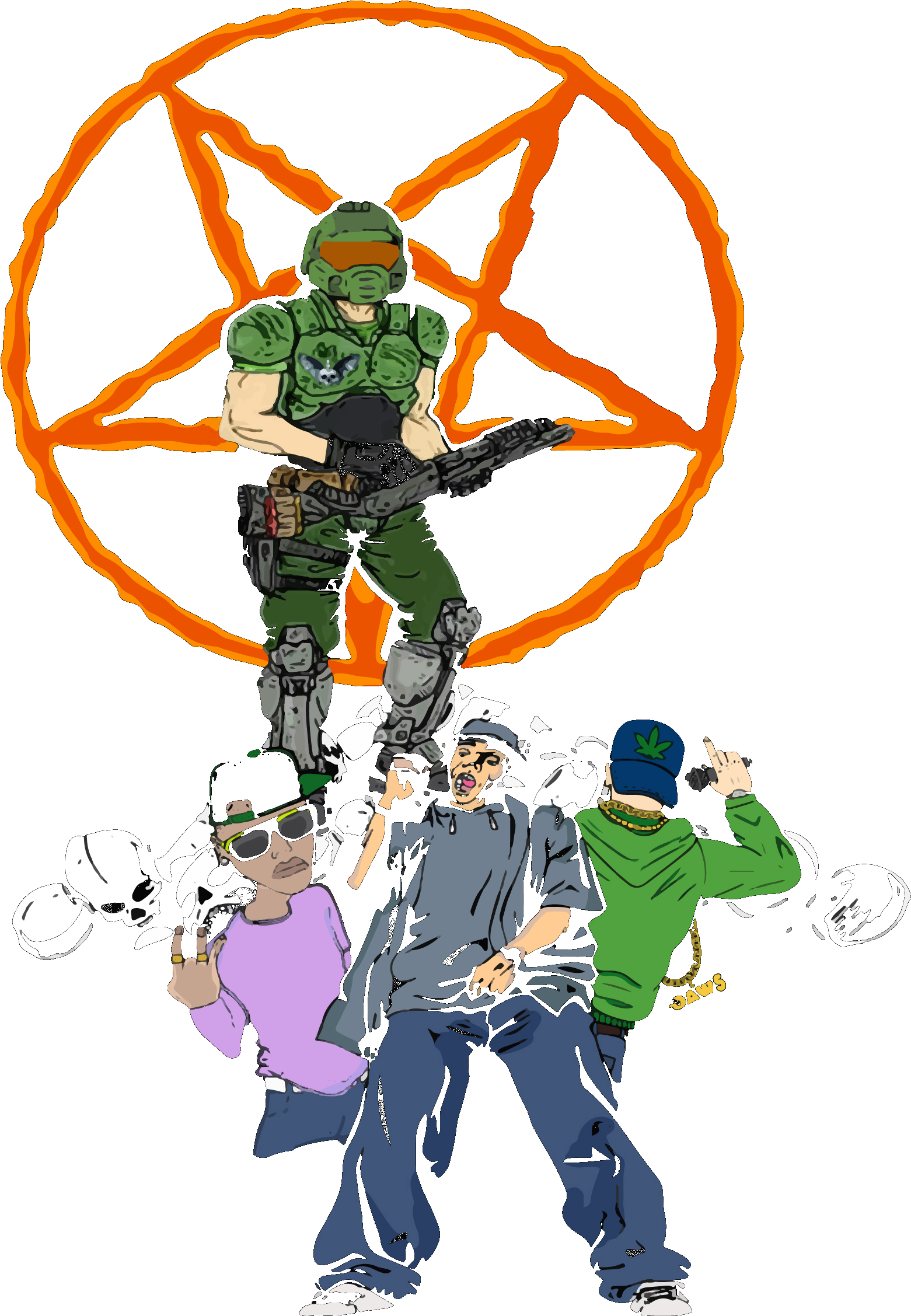 Image Of Doomsday Doom Guy Tee (3000x3000), Png Download