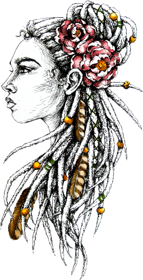 Rebel Dreads Portret - Portrait (585x1024), Png Download