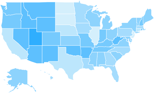 Depression By State - Common Core States 2018 (1116x415), Png Download