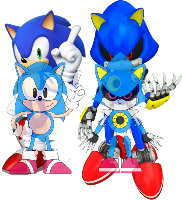 Mcsonicmetalcomp - Classic Metal Sonic (608x666), Png Download