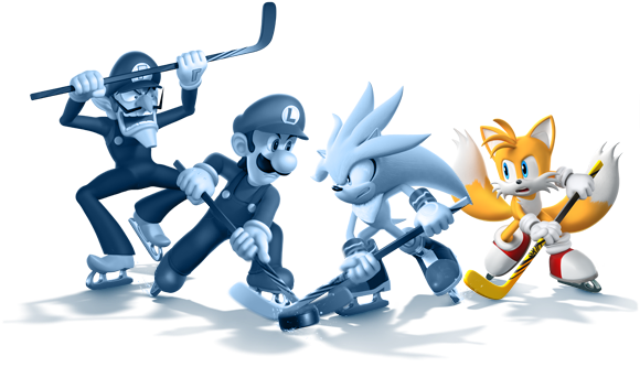 Mario & Sonic At The Sochi 2014 Olympic Winter Games - Mario And Sonic At The Sochi Olympic Winter Games Characters (704x449), Png Download