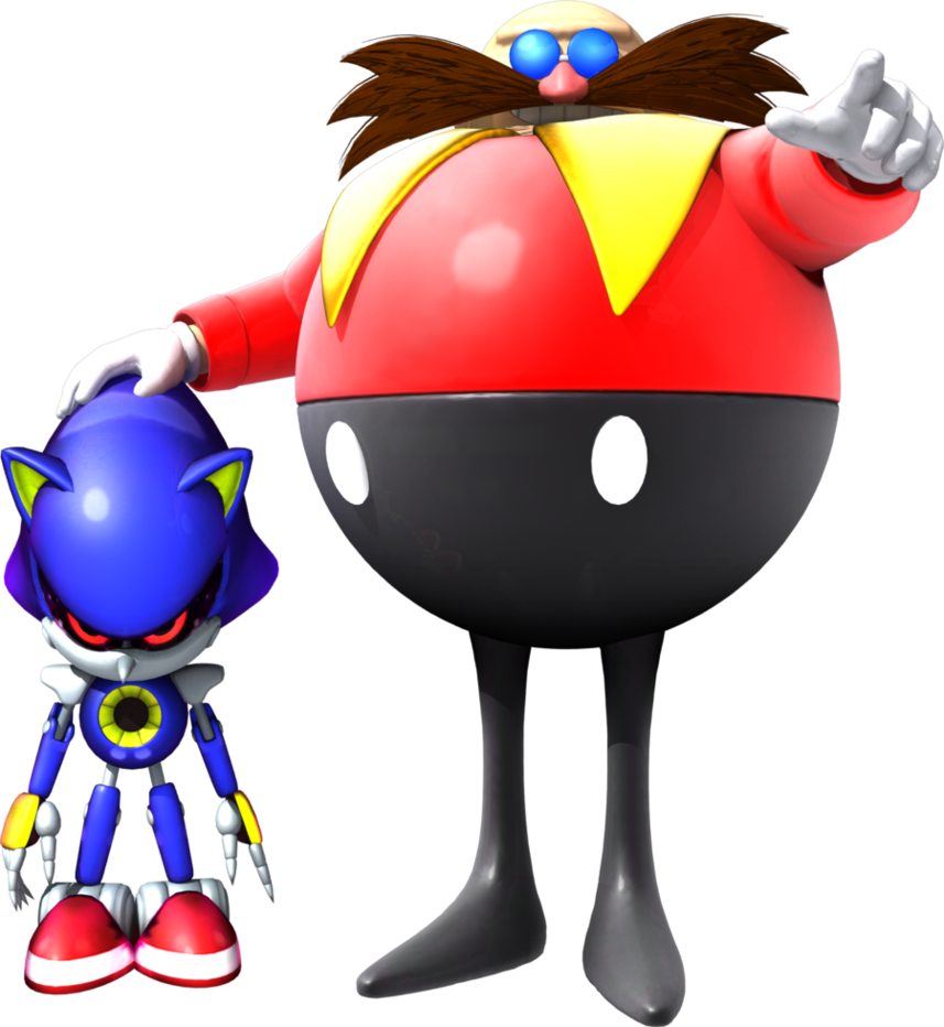 Robtnik And Metal Sonic - Dr Eggman And Metal Sonic (857x932), Png Download