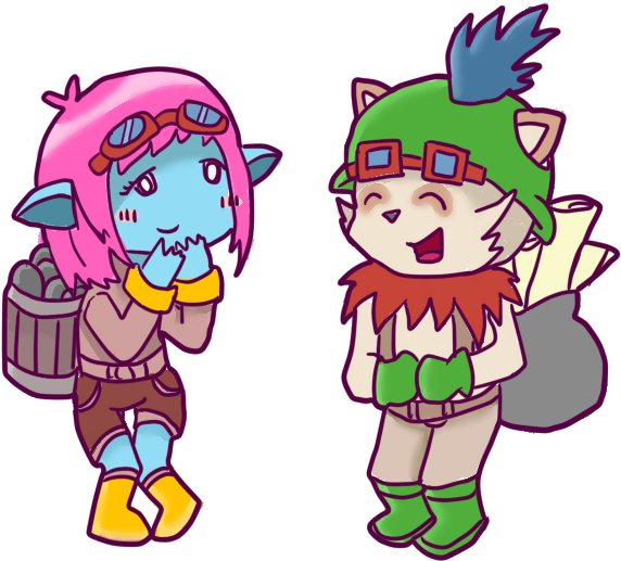League Of Legends, Otaku, Geek Stuff, Geek Things, - Teemo And Tristana Drawings (596x535), Png Download