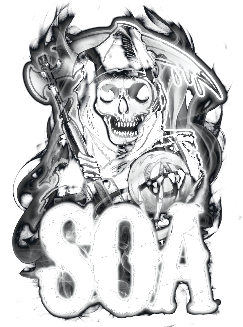Sons Of Anarchy Smoky Reaper Men's Ringer T-shirt - Shirt (850x1128), Png Download