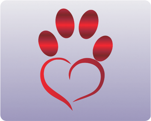 Red Heart Paw W/gradient White And Purple Rectangle - Heart (800x800), Png Download
