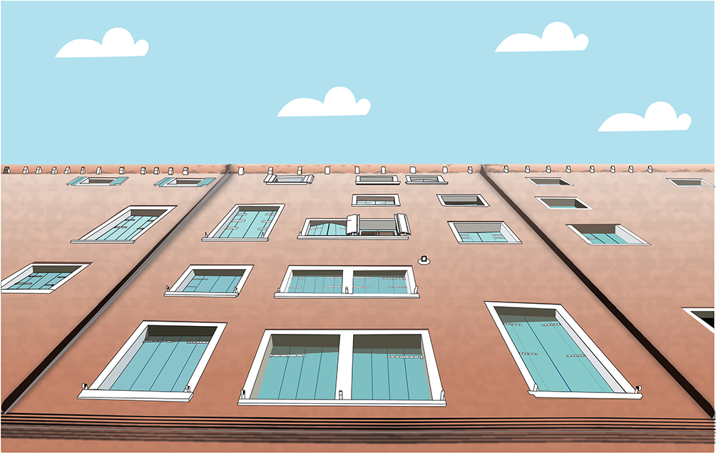 Self Initiated Project, Recreation Of An Old Building - Tower Block (1400x715), Png Download