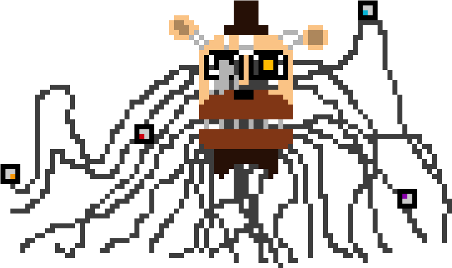 Molten freddy in the salvage room pixel art