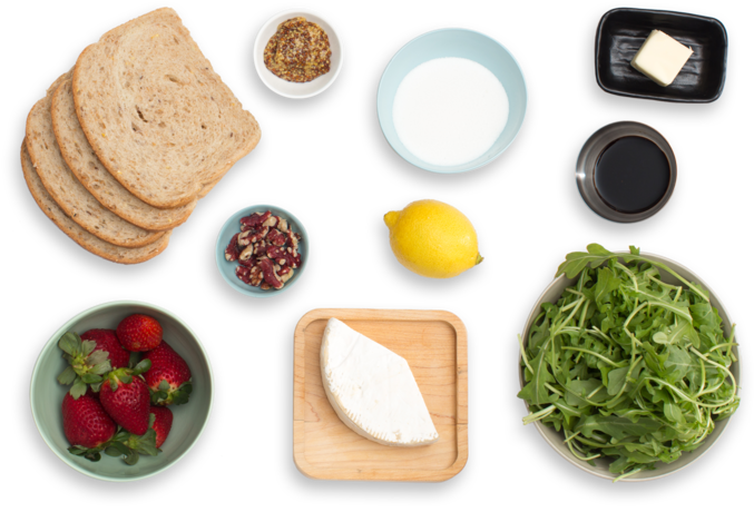 Grilled Brie Sandwiches With Quick Strawberry Jam & (700x477), Png Download