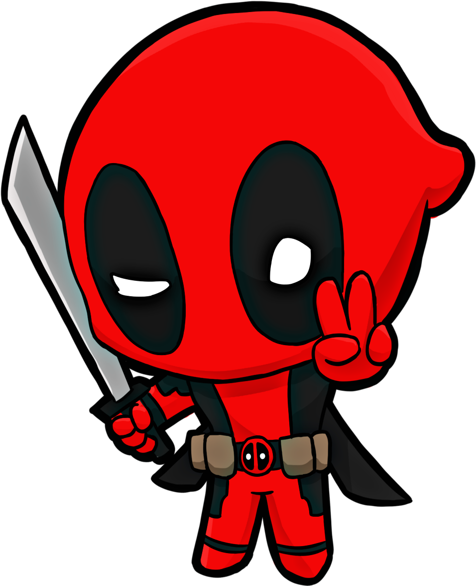 Deadpool Clipart Animated - Deadpool Chibi Png (1024x1178), Png Download