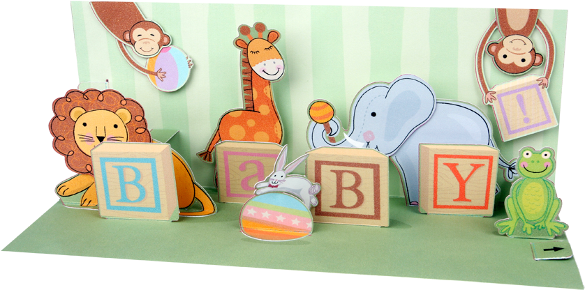 Blocks - Pop-up Panoramics Greeting Card - Baby Blocks (868x450), Png Download