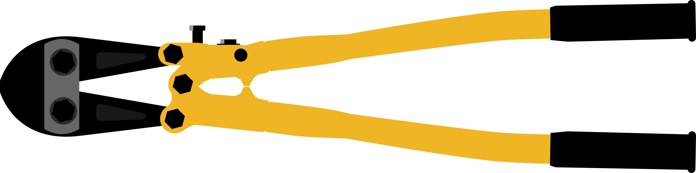 Graphic Free Stock Bolt Clipart Piece Metal - Bolt Cutters Png (2400x598), Png Download