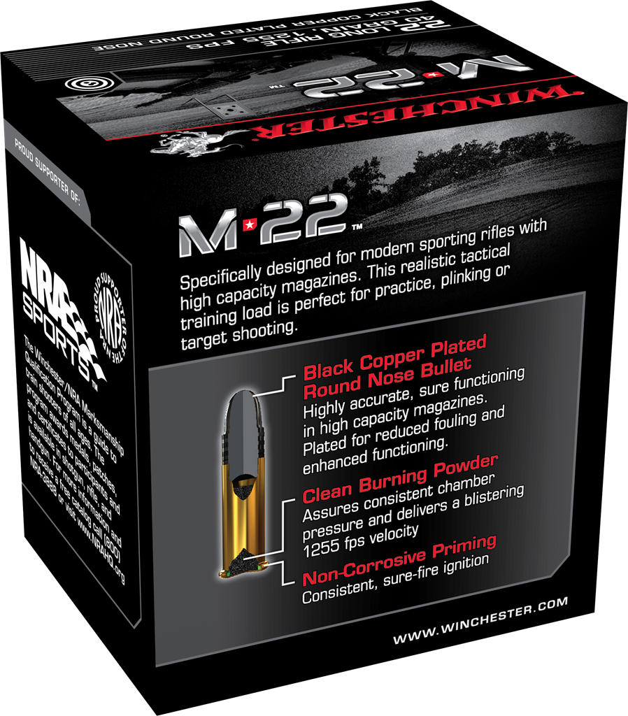 S22lrt Box Image - Winchester 22lr 40gr M22 Bulk 1000rds (898x1024), Png Download