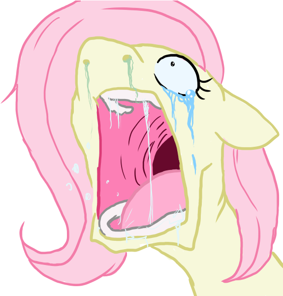 Thekettenhund, Crying, Despair, Drool, Fluttershy, - Fluttershy Mouth Open (600x600), Png Download