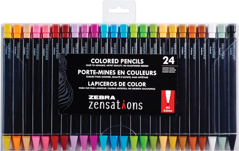 Zebra® Zensations Mechanical Coloured Pencils - Zebra Zensations Mechanical Colored Pencils, 2.0mm, (850x850), Png Download
