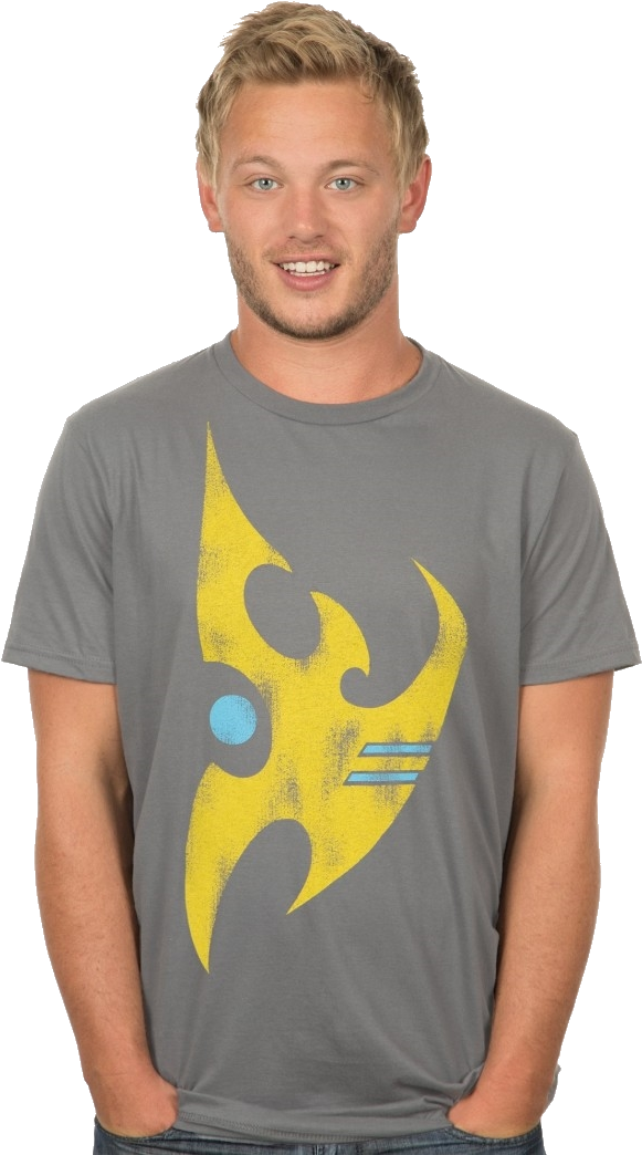 Starcraft Ii Protos Vintage Logo Premium T-shirt (600x1047), Png Download