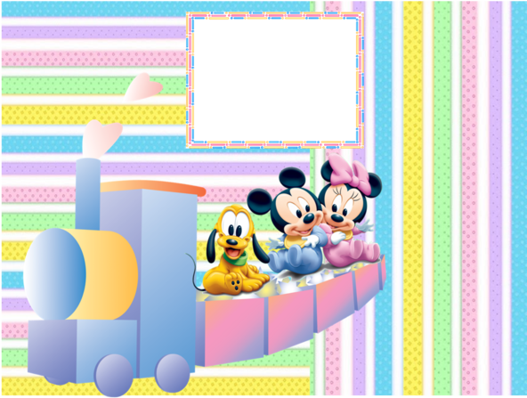 Cadres Mickey Et Compagnie - Mickey's 1st Birthday Confetti (600x523), Png Download