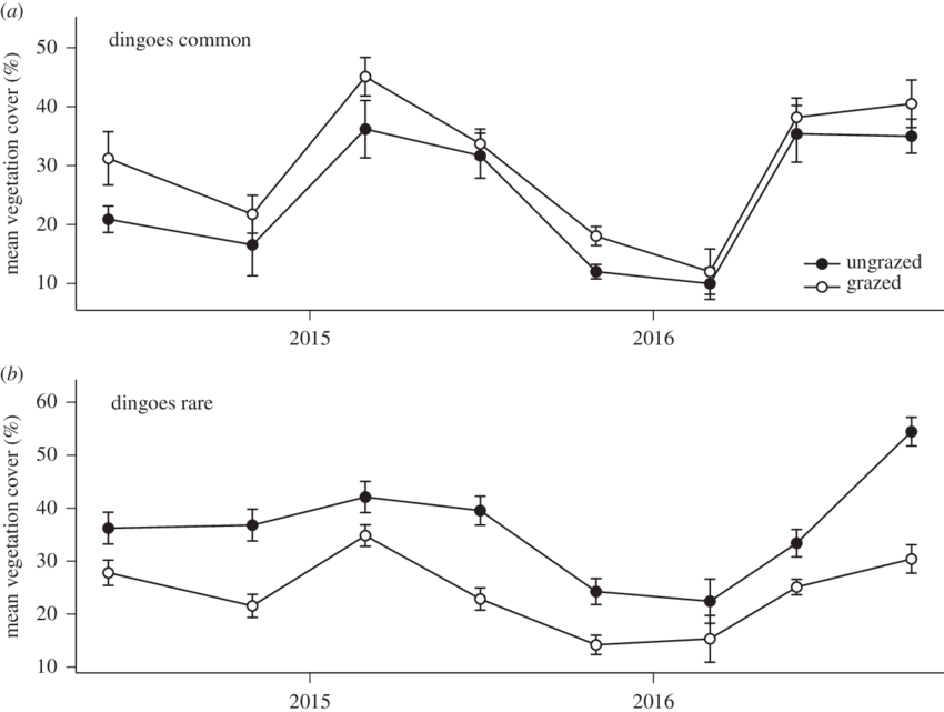 Mean Percentage Vegetation Cover In 'ungrazed Exclosures' - Dingo (850x641), Png Download