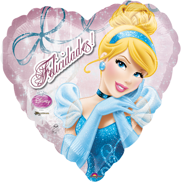 Cenicienta Felicidades 18 Globo Metálico - Disney Baby Sunshades (65 X 38 Cm, Princess) (600x605), Png Download