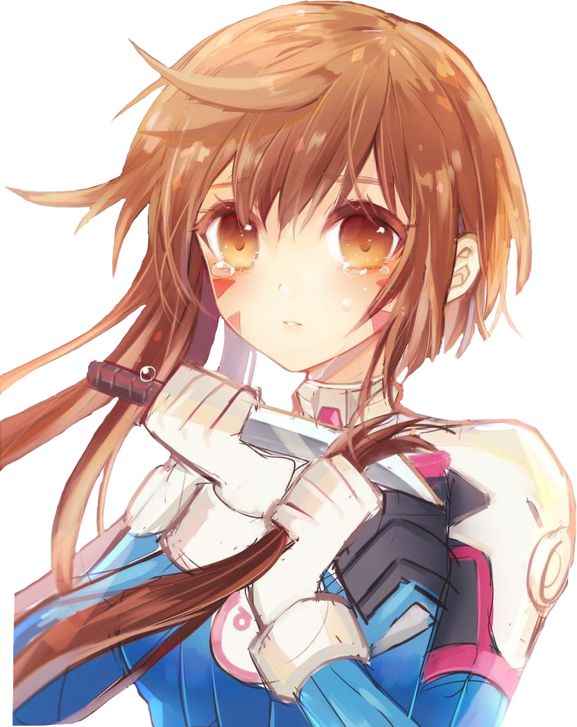Report Abuse - Anime Girl Cortandose El Pelo (832x1048), Png Download
