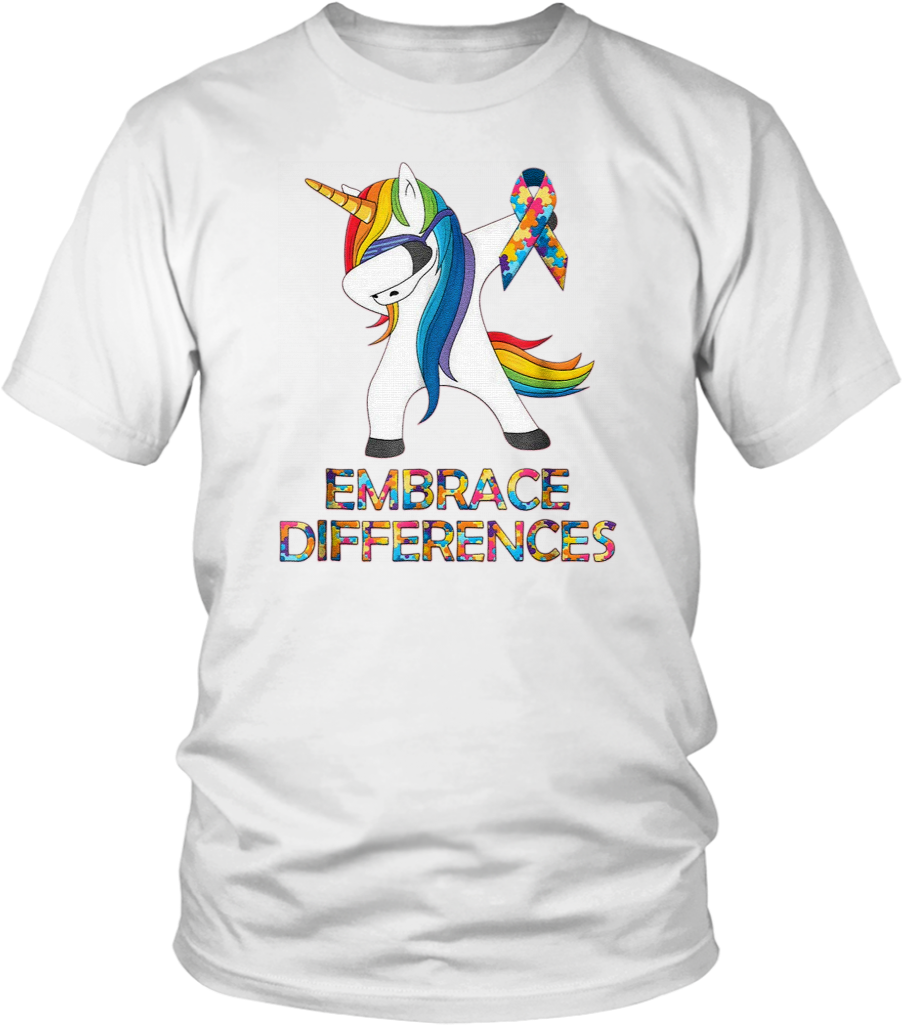Embrace Differences Autism Unicorn Quote Rainbow Emoji - Run Otr Ii Tour Bey Beychella T Shirt (1024x1024), Png Download