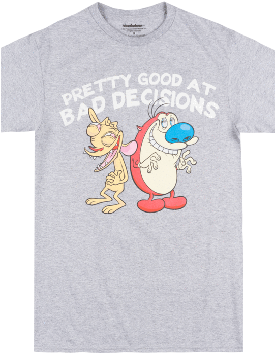 Nickelodeon Ren And Stimpty Bad Decisions T-shirt Heather - T-shirt (540x720), Png Download