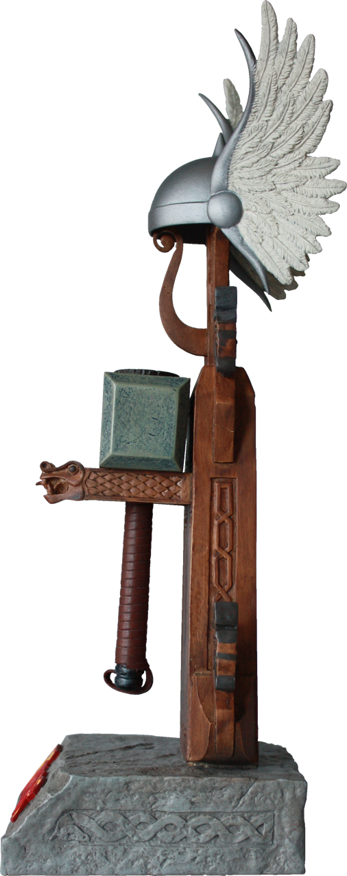 Sideshow Thor Archive Hammer And Winged Helmet Front - Thor's Comic Book Helmet (506x1276), Png Download