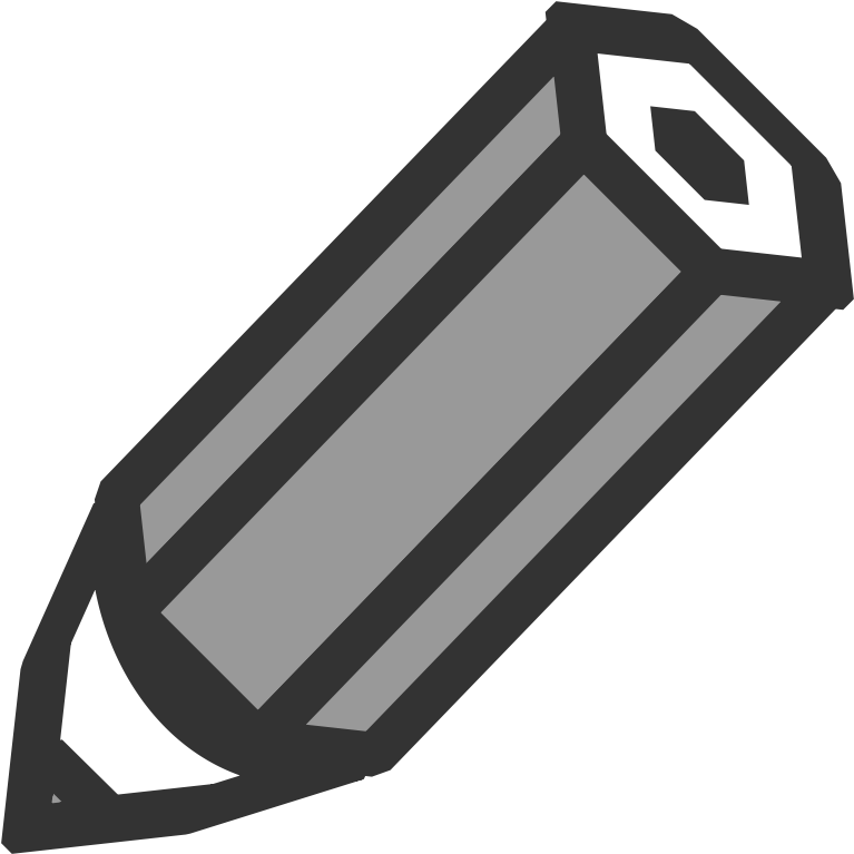Clipart - Pencil Icon - White And Black Pencil Transparent Background (800x800), Png Download