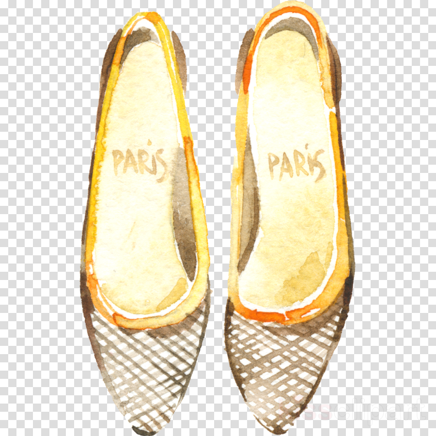 Watercolor Painting Clipart Shoe Watercolor Painting - High-heeled Shoe (900x900), Png Download