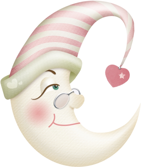 Good Night Clipart Moon - Pink Moon Clipart (600x704), Png Download
