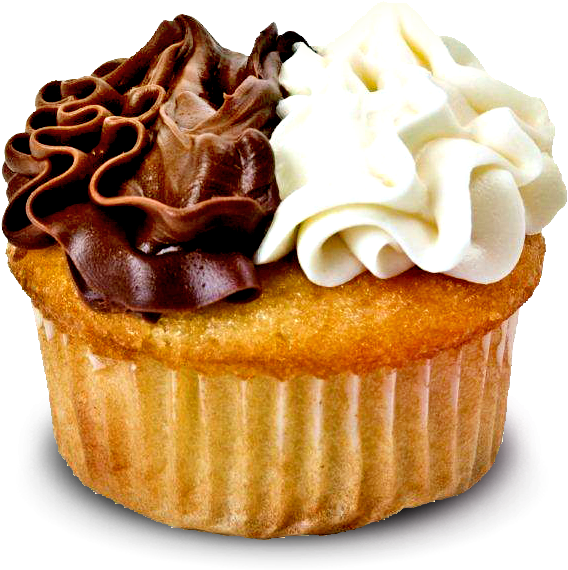 Black And White Cupcakes With Frosting - Cupcake (913x729), Png Download