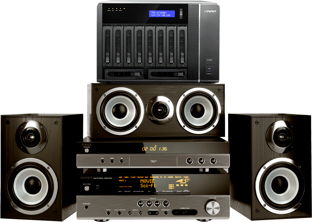 Qnap Nas Supports A Variety Of Music Formats - Qnap Tvs-ec1080+ Turbo 10-bay Nas Server - Sata 6gb/s, (1100x800), Png Download