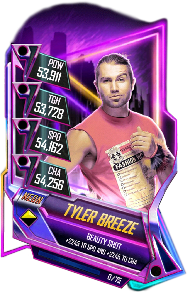 Tylerbreeze S5 23 Neon - Wwe Supercard (733x1158), Png Download