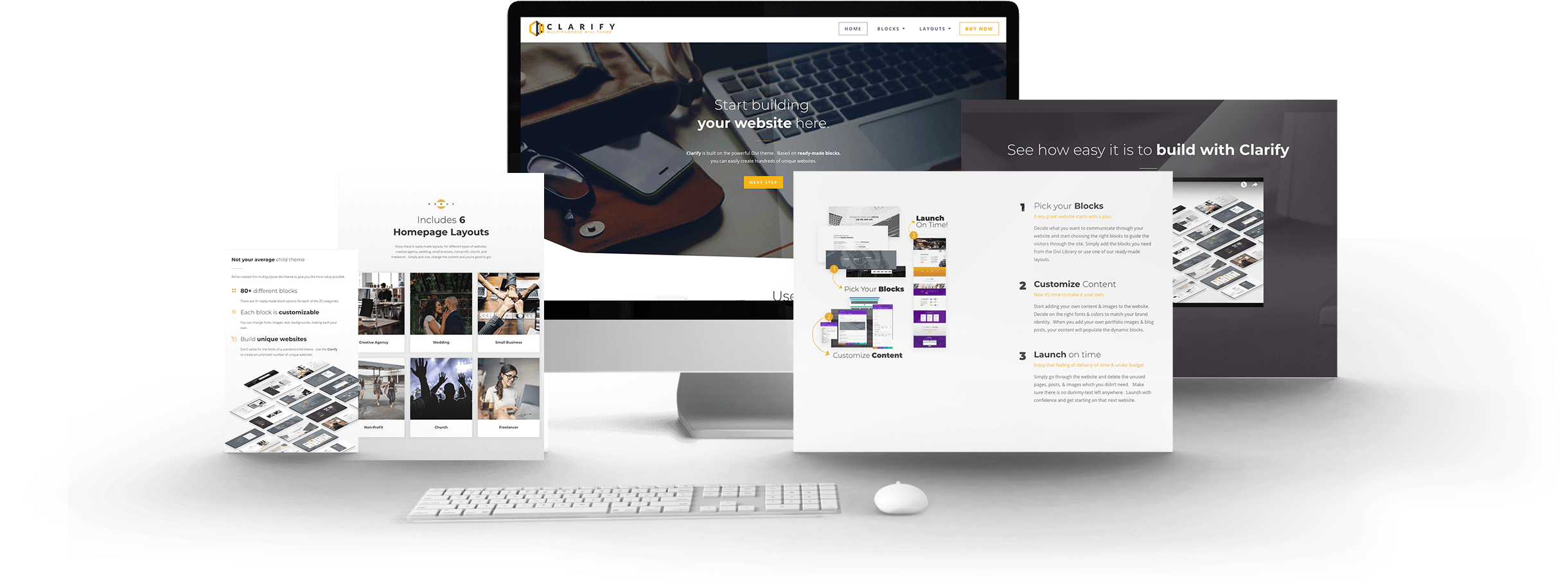 Clarify Theme - Web Page (2500x909), Png Download