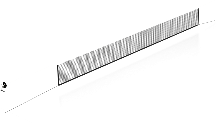 Tennis Net - Monochrome (743x420), Png Download