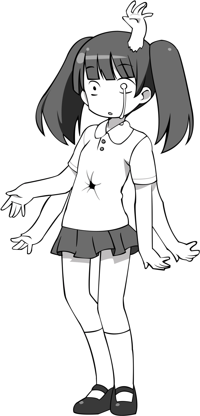 Yume Nikki Monoko Deviantart (900x1777), Png Download