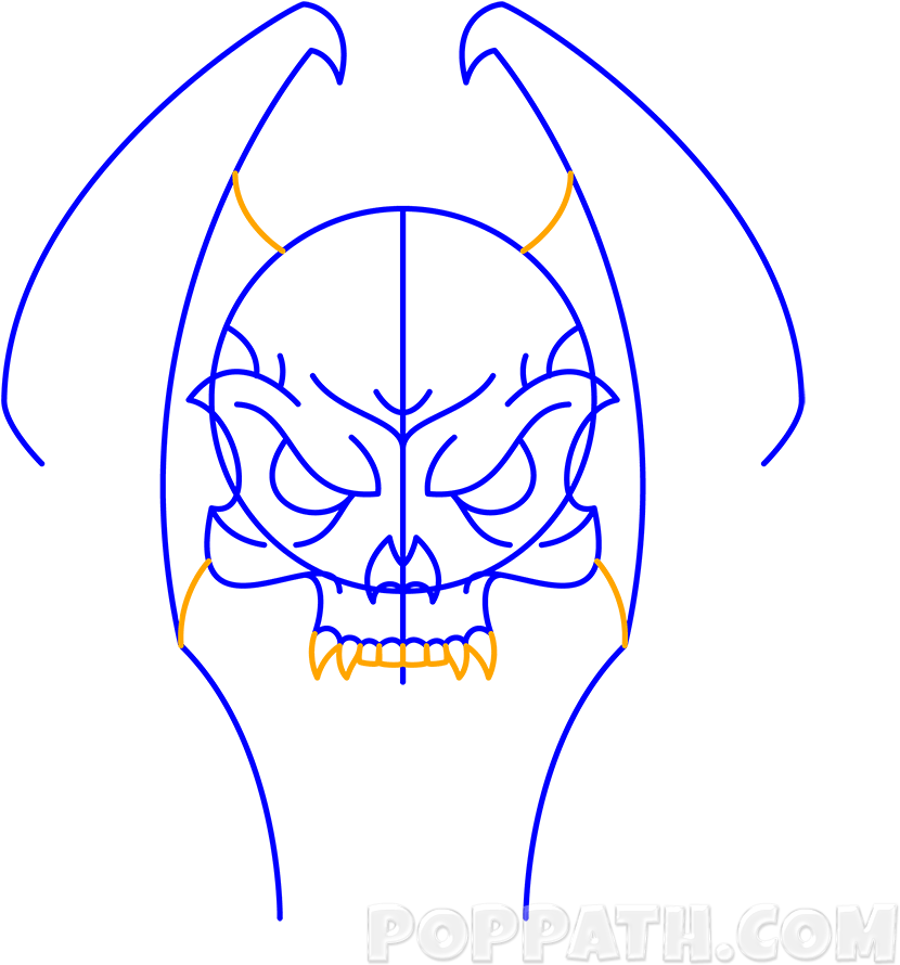 A Skull Tattoo Also Gives A Very Scary Look - Drawing (1000x1000), Png Download