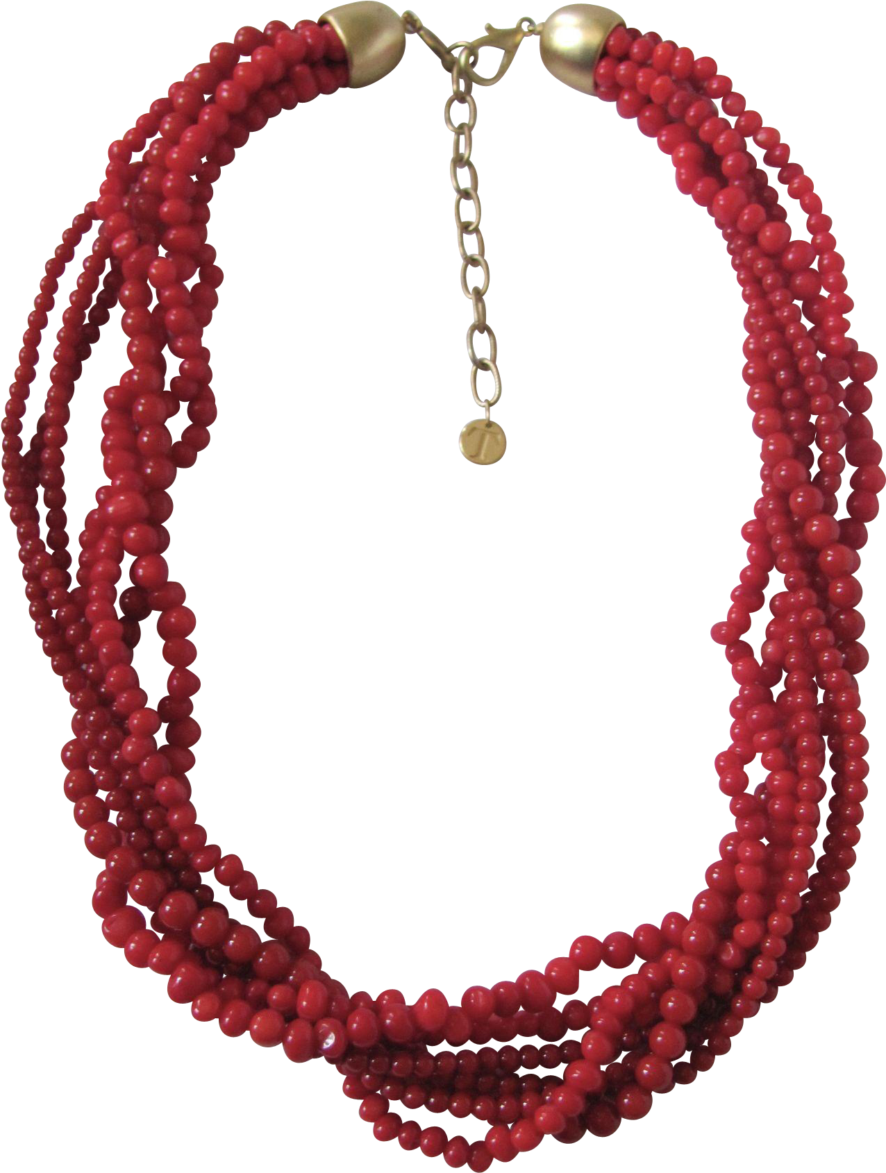 Seven Strands Of Polished, Enhanced Red, Orange Coral - Necklace (1689x1689), Png Download