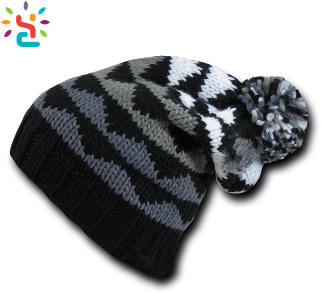 Crochet Rasta Pom Beanie Cloche Hat Free Pattern Ribbed - Cuglog K2 Slouch Beanies Beany For Men Women Pom Pom (700x700), Png Download
