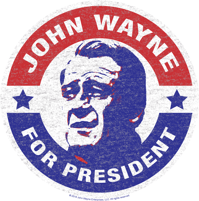 John Wayne John Wayne For President Men's Long Sleeve - John Wayne Shirt (850x865), Png Download