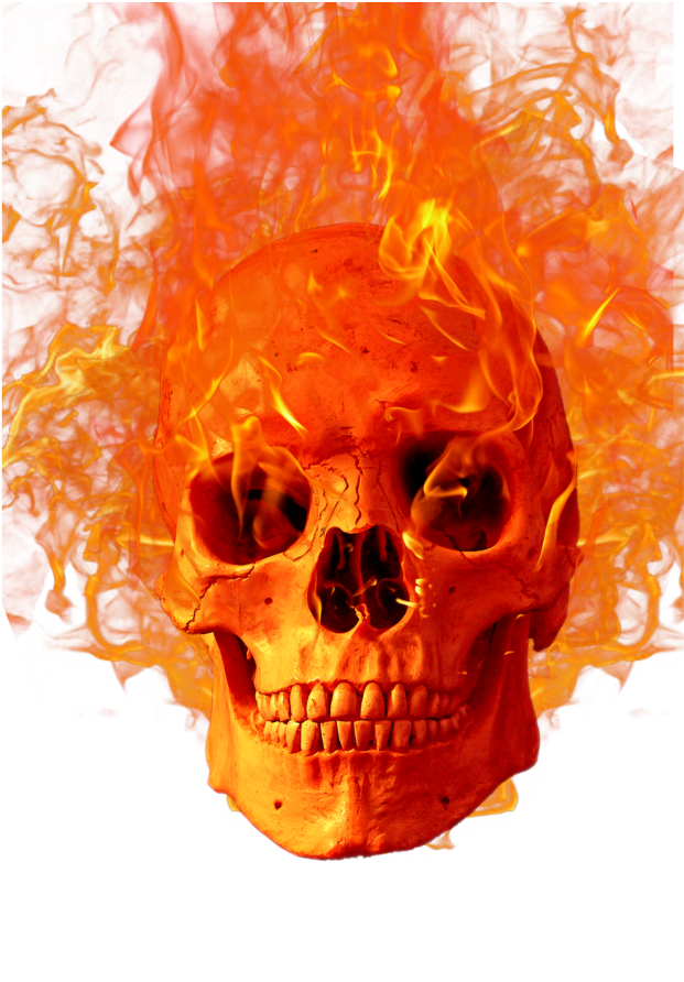 Mq Skull Fire Fireflames Flames - Skeleton Fire Png (1024x1024), Png Download
