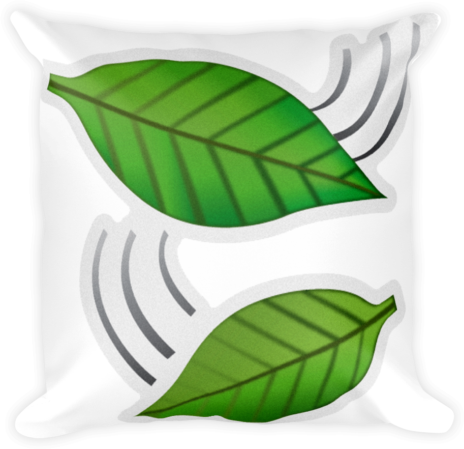Emoji Pillow Leaf Fluttering In Wind Just Emoji Png - Emoticones De Whatsapp Hojas (1000x1000), Png Download