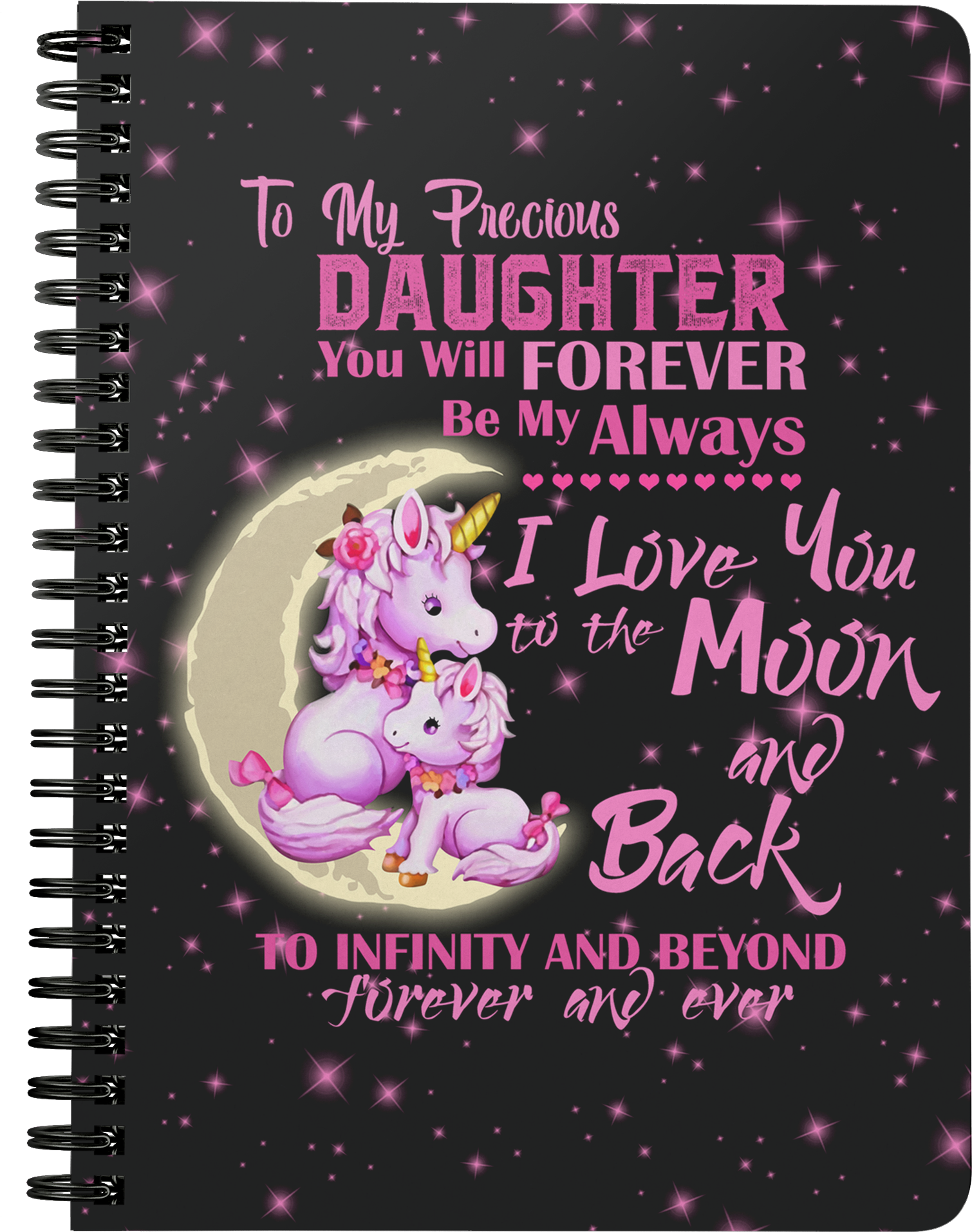 Love My Daughter To Moon And Back Unicorn Spiral Bound - Love (2000x2000), Png Download