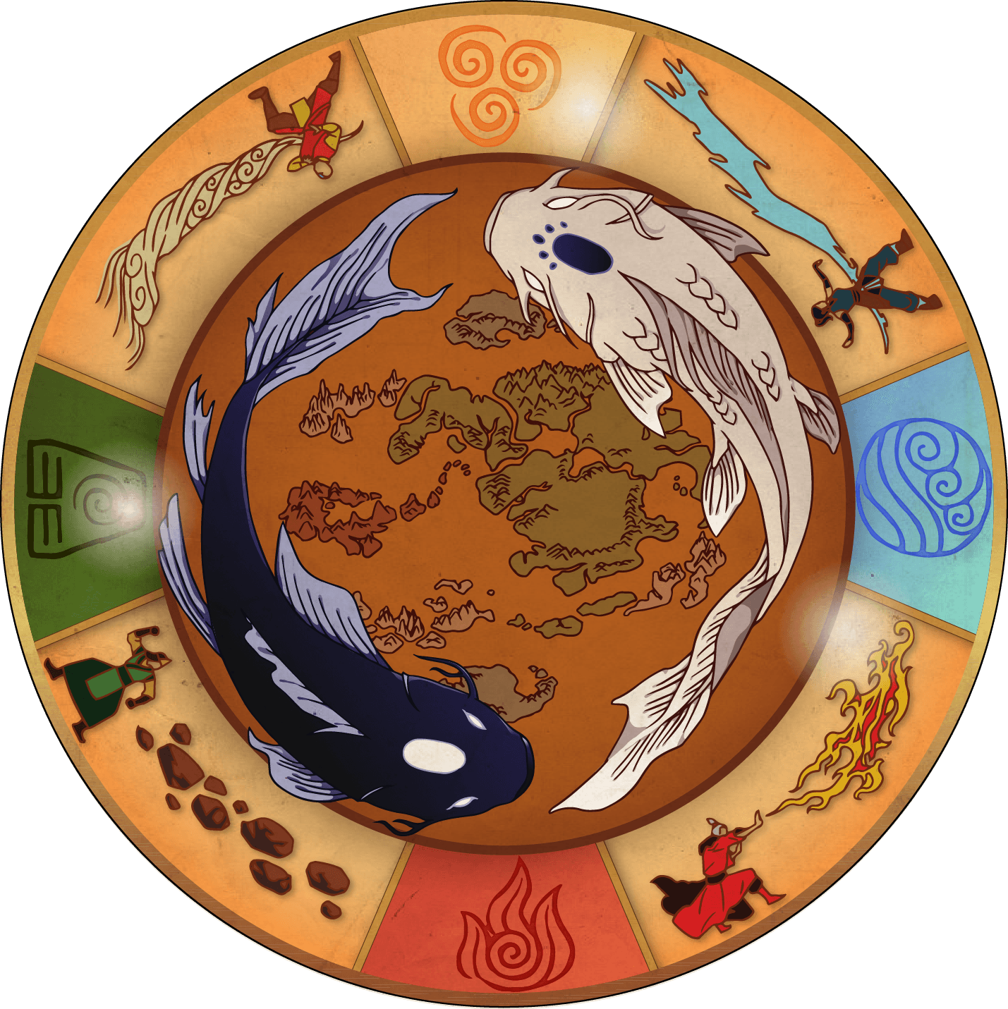 Avatar The Last Airbender Coin Back Side Final-01 - Chibi (1429x1431), Png Download