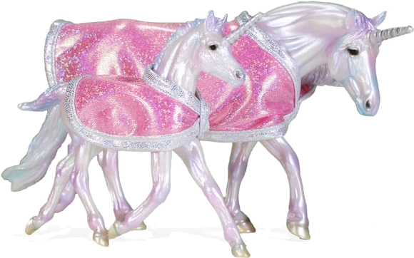 Rain Bow Skies Not Mine Transparent Kawaii Unicorn - Breyer Bella And Mozart (620x499), Png Download